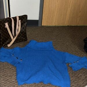 Blue Turtleneck Sweater